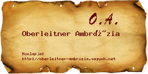 Oberleitner Ambrózia névjegykártya